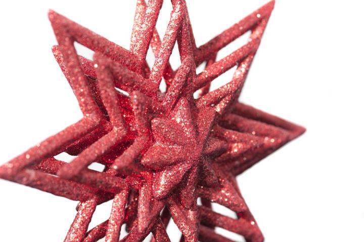 a red coloured christmas tree star