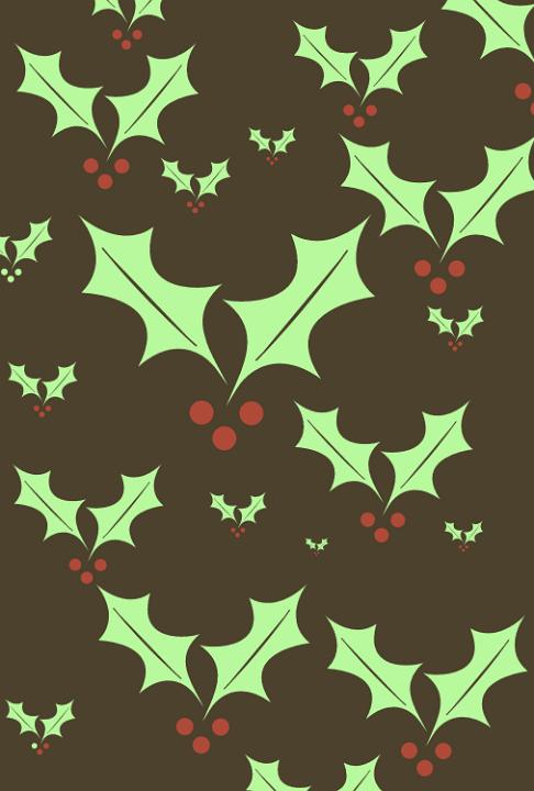 a pattern of varying sized holly symbols with red berries creates a useful christmas background