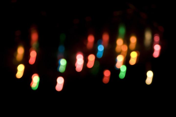 abstract light blur effect composed of colorful christmas lights